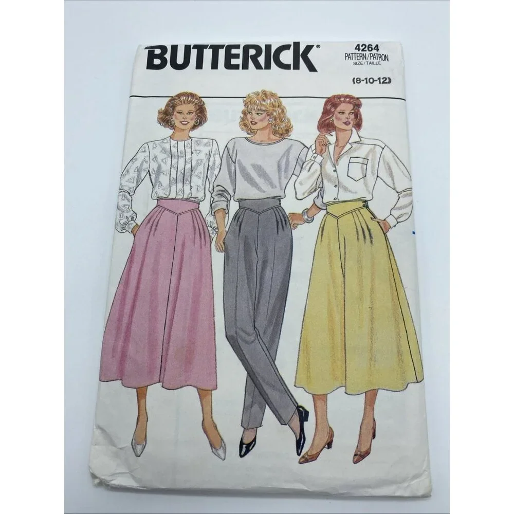 Butterick 4264 Misses' Pants Skirts & Culottes 8 10 12 Uncut FF Vintage 1986